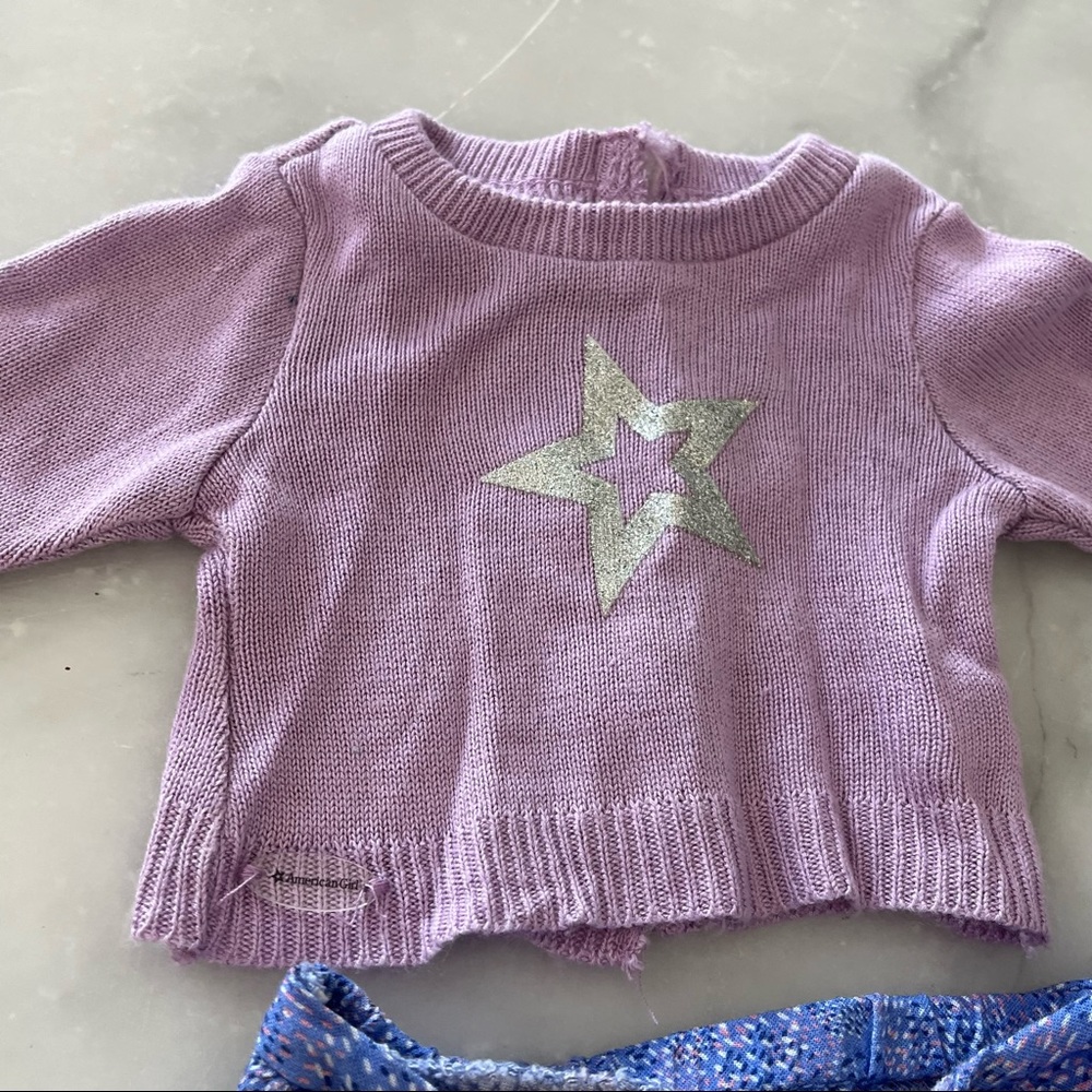 American Girl Doll Winter outfit. Purple, Blue. 18 inch doll